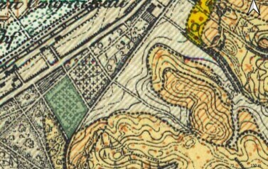 Ryc. 1. Lokalizacja cmentarza ewangelickiego na mapie geologicznej, 1913 r., oprac. R. Bartkowiak