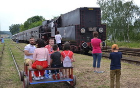 Przejazd drezyną zorganizowany z okazji przyjazdu pociągu "Drezyniarz" do Czarnkowa 04.06.2022r.