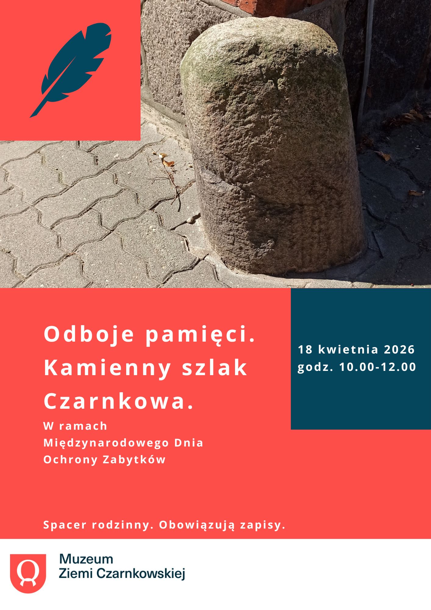 Plakat przedstawiający spacer rodzinny.