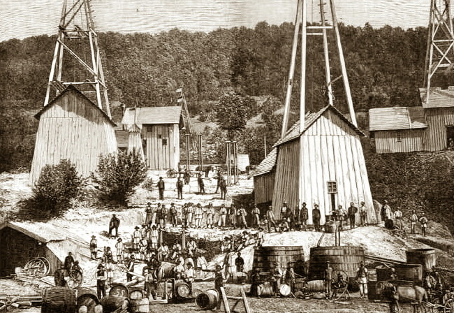 Galicyjskie szyby naftowe w 1881 roku