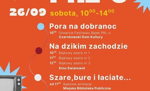 Plakat z wydarzeniami w ramach Festiwalu Bajek